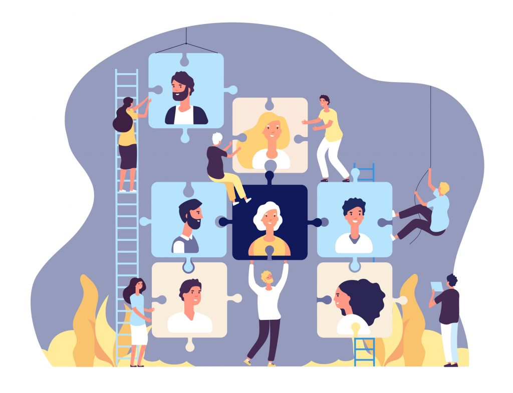 Employment agency concept. Online recruitment and job search, human resource and recruiting, vacancy advertising vector background - HospitalityLawyer.com®
