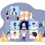 Employment agency concept. Online recruitment and job search, human resource and recruiting, vacancy advertising vector background - HospitalityLawyer.com®
