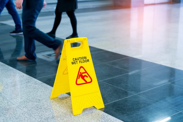 Caution wet floor