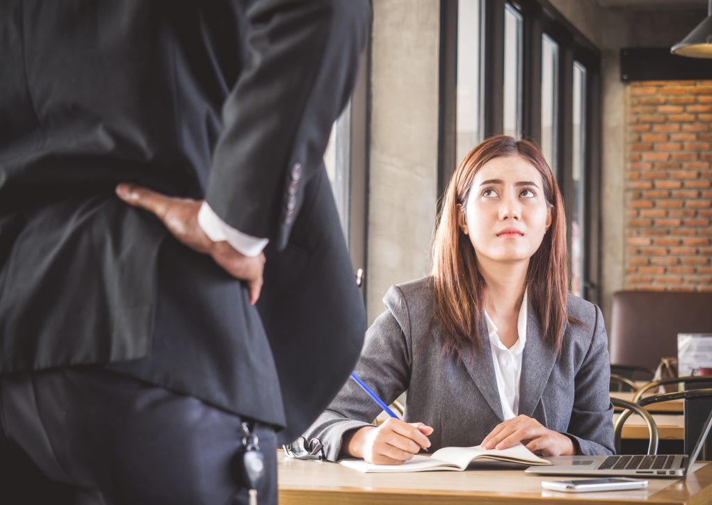 Aggressiveangry boss complaining asian business womancasual uniform in cafe office - HospitalityLawyer.com® Aggressive/angry boss complaining asian business woman(casual uniform) in cafe office