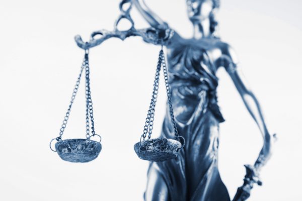 Close up Themis with scale. Justice Concept