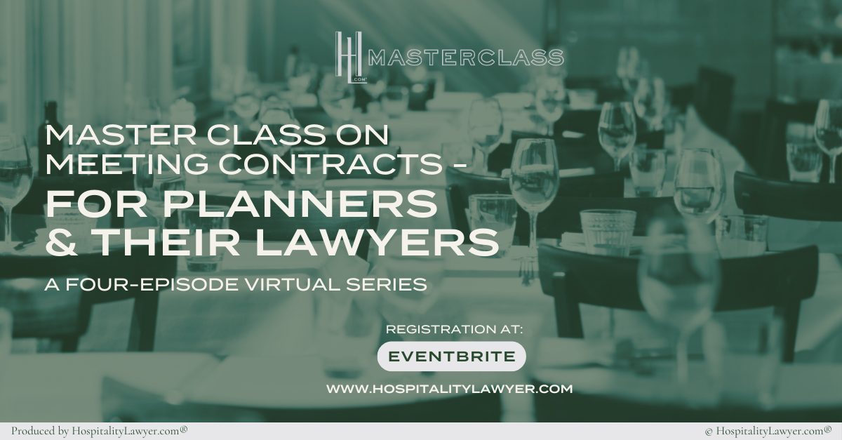 Master Class on Meeting Contracts for Planners Only