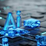 Artificial Intelligence technology and data safety concept Ai 3D symbol on abstract digital background - HospitalityLawyer.com®